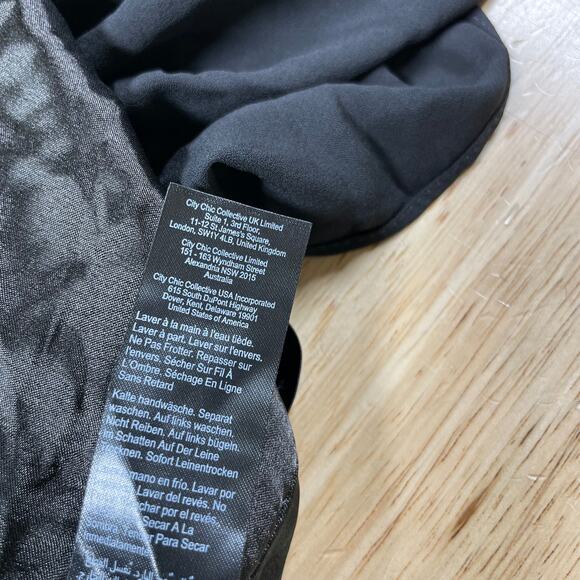 City Chic NWT Entwine Tulip Drape Maxi Dress Black Size 16 V-Neck Off Shoulder - Picture 12 of 13